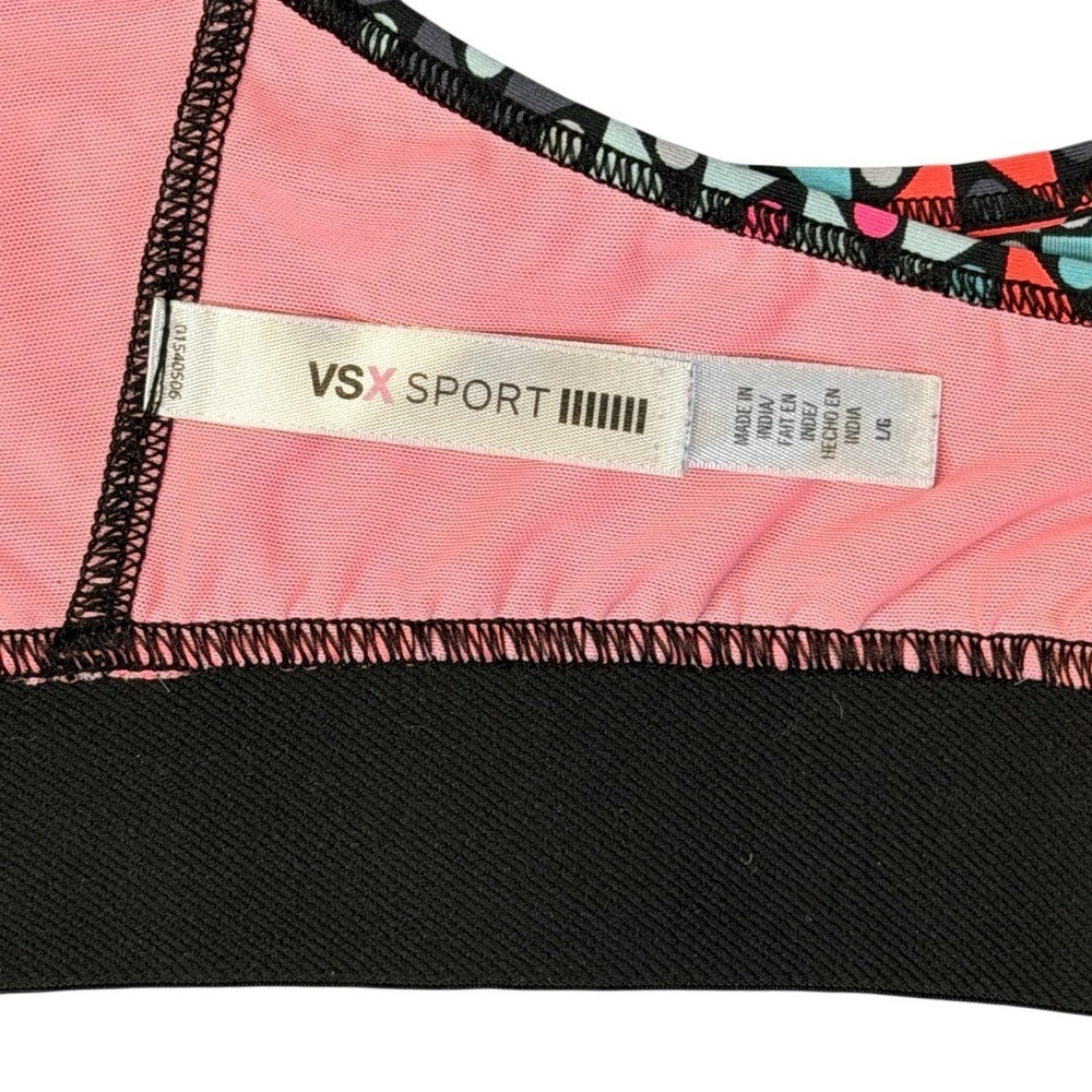 Victoria Secret VSX Racerback Sports Bra Multicolor Geometric Print Size L #2007 - Picture 4 of 4